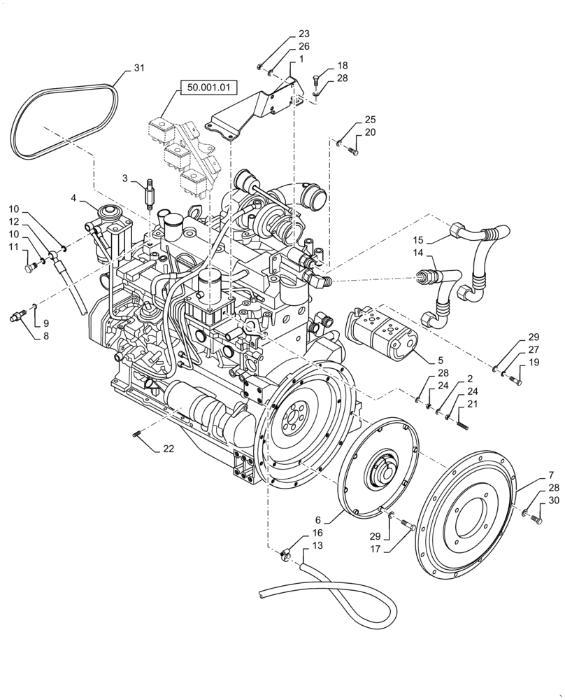 Схема запчастей Case DV207 - (10.001.01) - ENGINE (10) - ENGINE