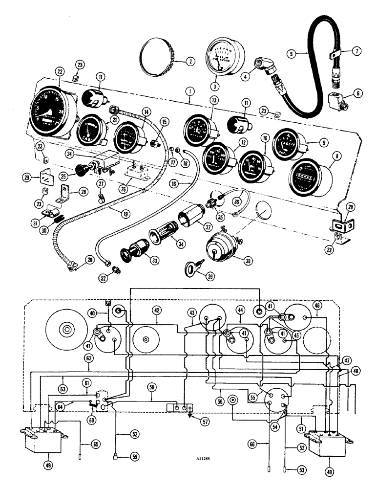 Схема запчастей Case W9E - (080) - INSTRUMENT PANEL AND GAUGES, DIESEL ENGINE (04) - ELECTRICAL SYSTEMS