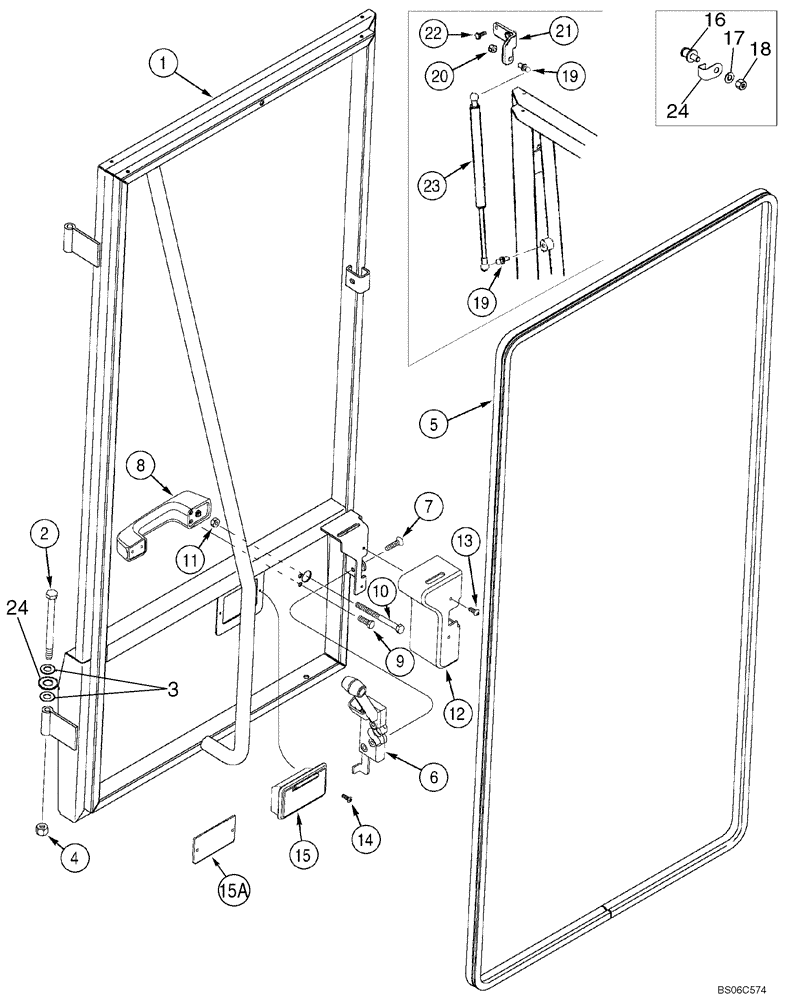 Схема запчастей Case 921C - (09-40) - CAB - DOOR (09) - CHASSIS