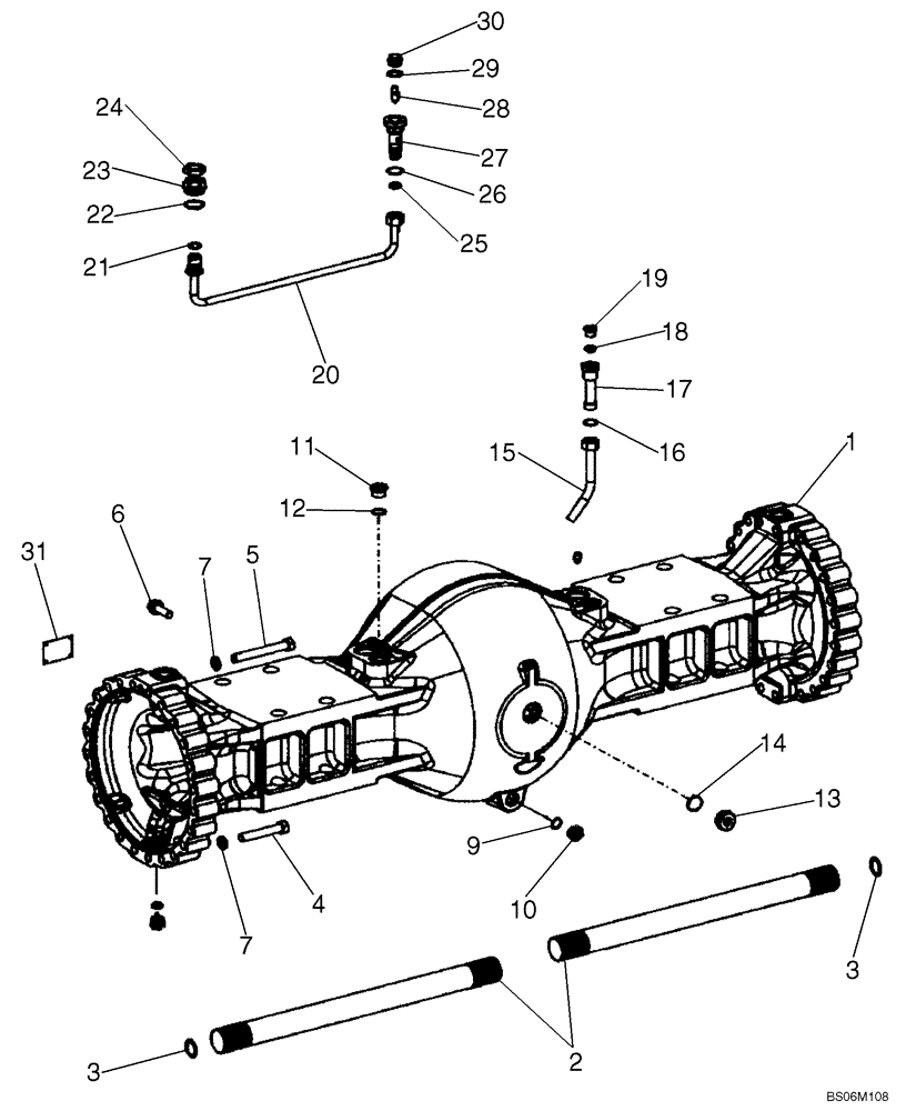 Схема запчастей Case 921E - (06-18A) - AXLE, FRONT - HOUSING (06) - POWER TRAIN