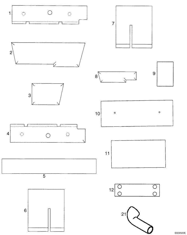 Схема запчастей Case 430 - (09-22B) - NOISE KIT - EUROPE (09) - CHASSIS