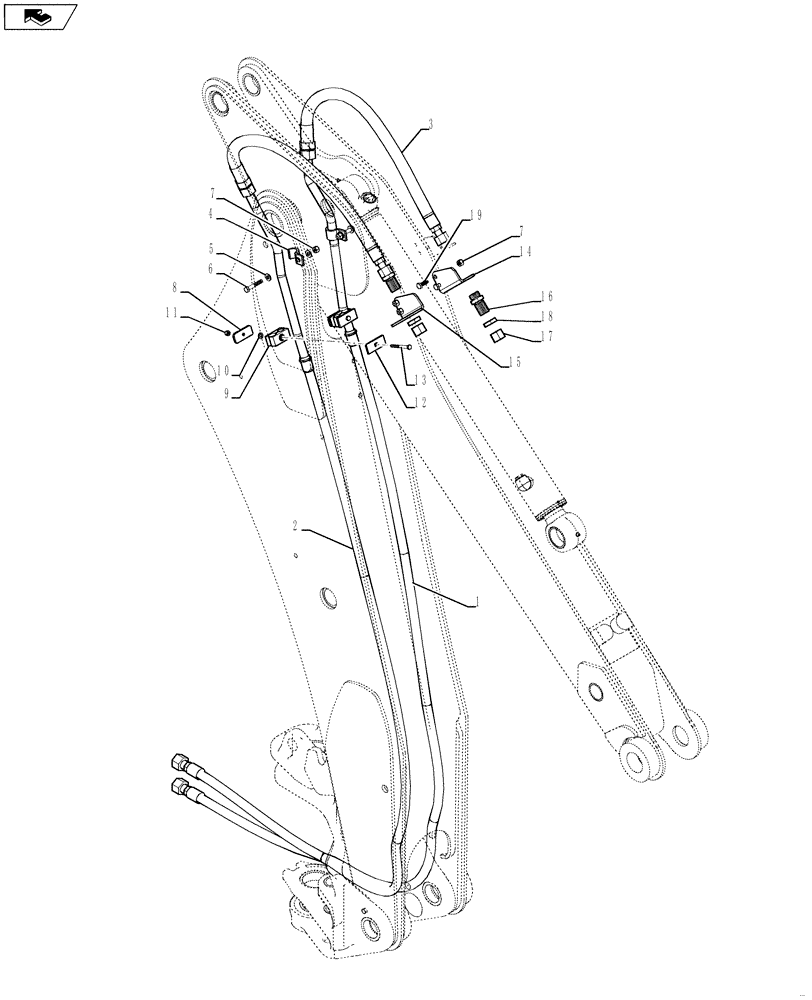 Схема запчастей Case 580SN WT - (35.726.10[01]) - HYDRAULICS - BACKHOE AUXILIARY (35) - HYDRAULIC SYSTEMS