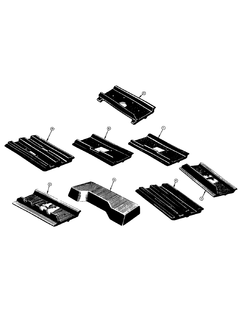 Схема запчастей Case 420B - (066) - TRACK SHOES (STANDARD AND OPTIONAL) (04) - UNDERCARRIAGE