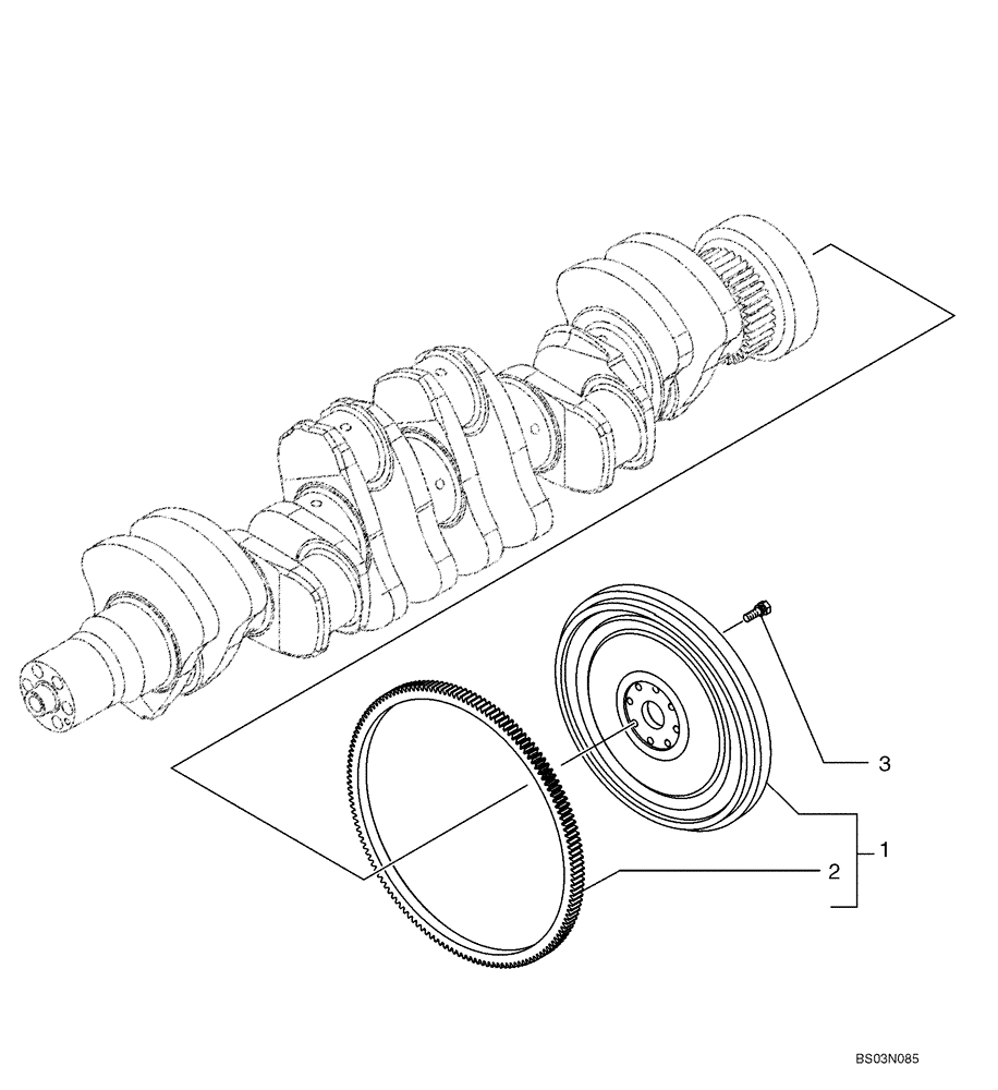 Схема запчастей Case 1150K - (02-33) - FLYWHEEL - ENGINE (02) - ENGINE