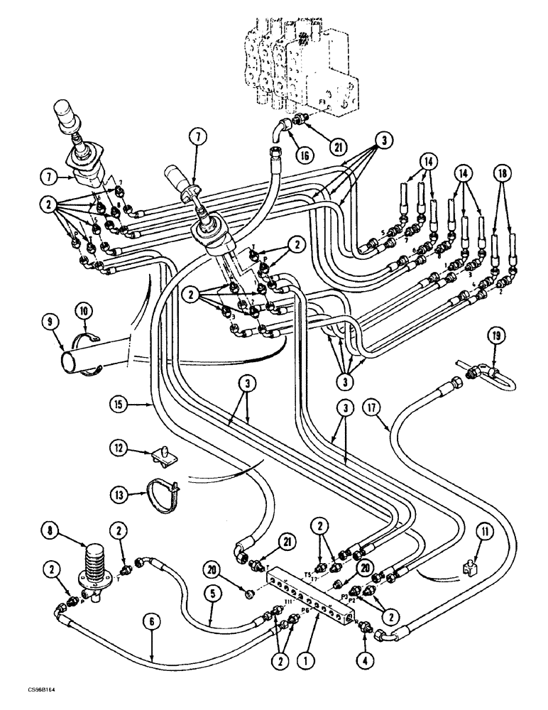 Схема запчастей Case 688BCK - (8D-02) - CIRCUIT - OPERATORS COMPARTMENT, 688B CK (120301-) (07) - HYDRAULIC SYSTEM