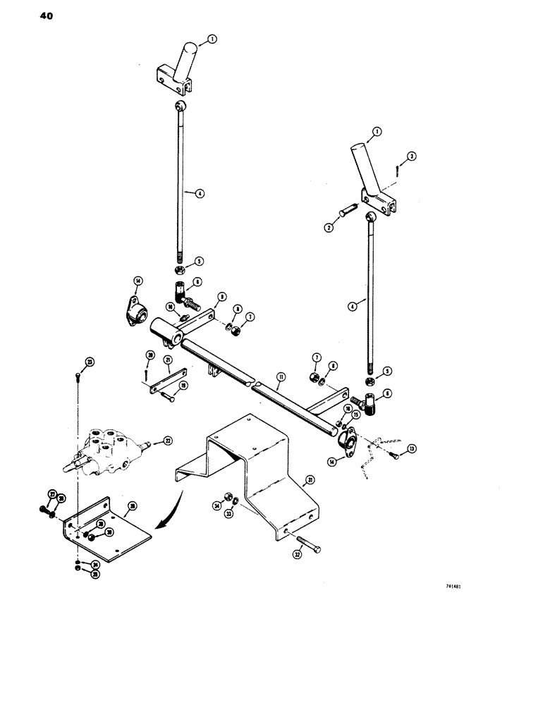 Схема запчастей Case 1816 - (40) - CONTROLS, LOADER LIFT AND DUMP (90) - PLATFORM, CAB, BODYWORK AND DECALS