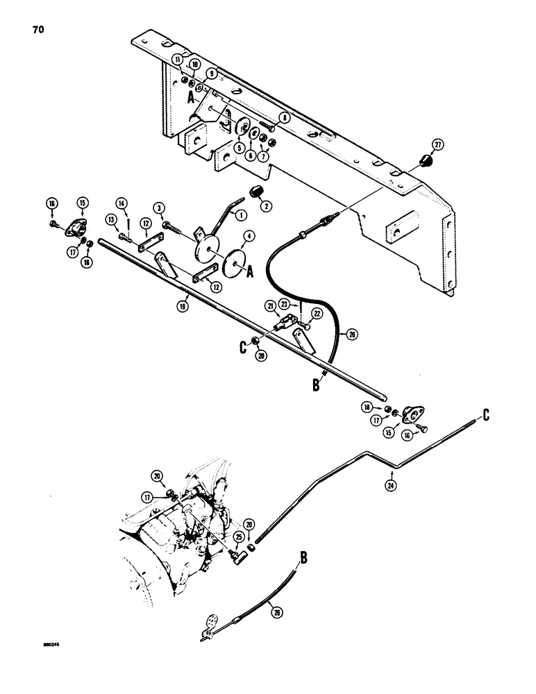 Схема запчастей Case 1835 - (070) - DIESEL ENGINE CONTROLS (03) - FUEL SYSTEM