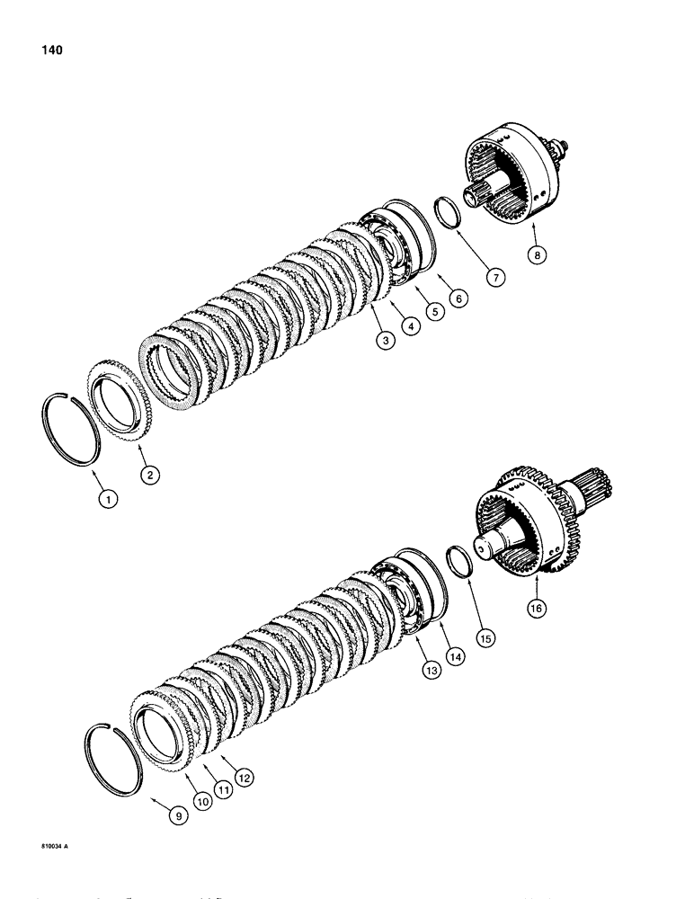 Схема запчастей Case 680H - (140) - TRANSMISSION LOW AND FORWARD CLUTCH ASSEMBLIES (06) - POWER TRAIN