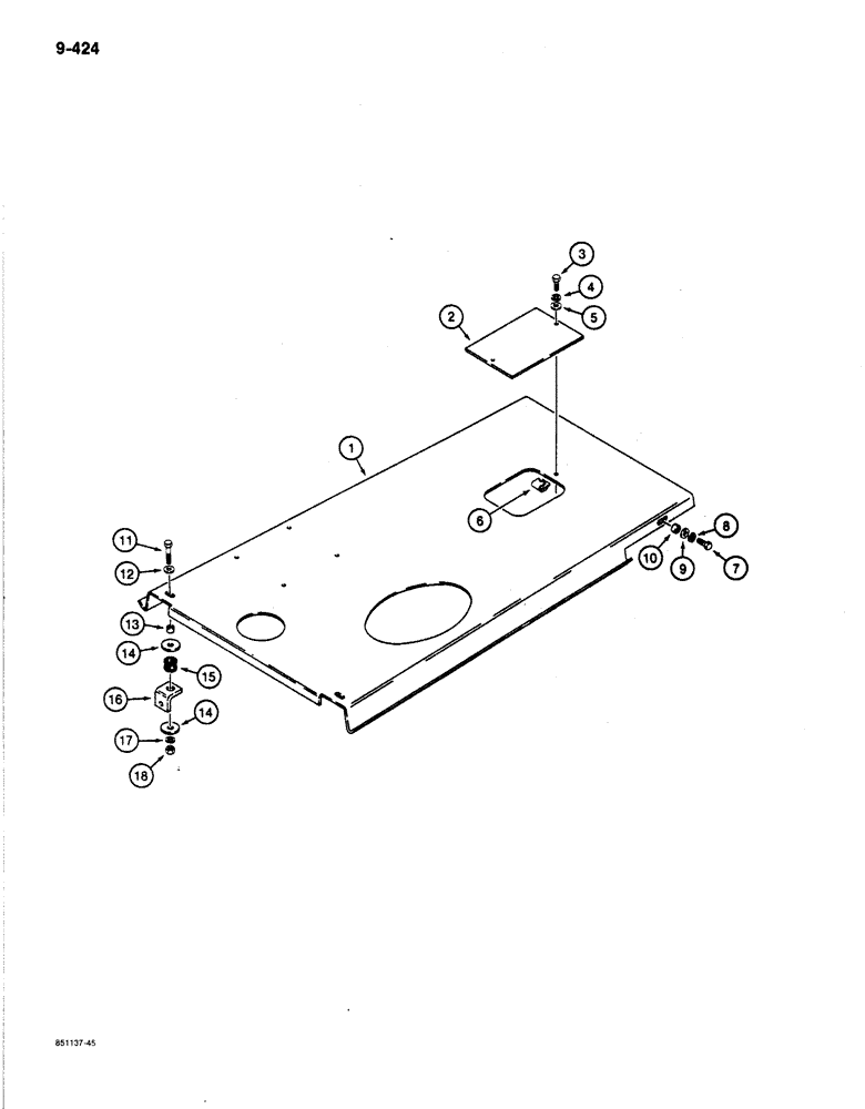 Схема запчастей Case 780C - (9-424) - HOOD (09) - CHASSIS/ATTACHMENTS