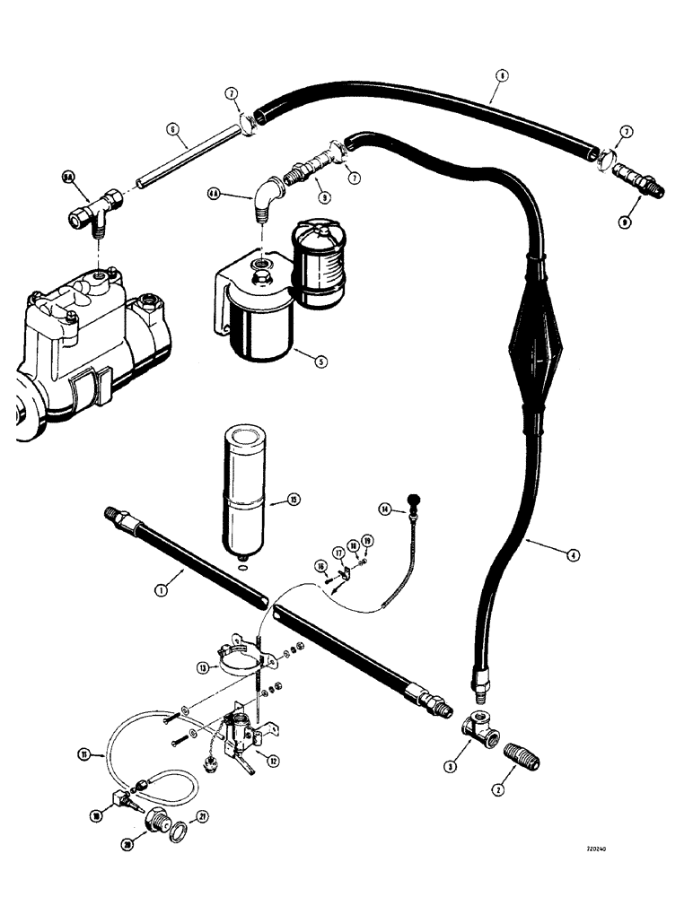 Схема запчастей Case 1700-SERIES - (092) - FUEL SYSTEM 1740, BULB TYPE FUEL PRIMER, USED BEFORE TRACTOR SERIAL NO. 9821903 (10) - ENGINE