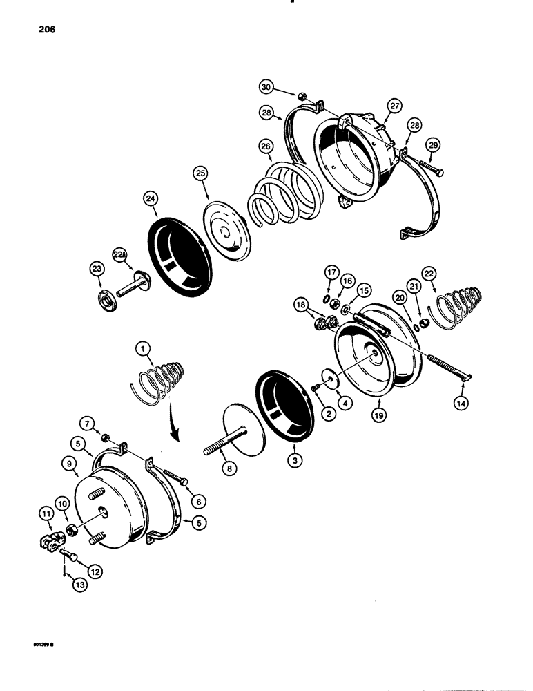 Схема запчастей Case 780B - (206) - BRAKE SYSTEM, L105169 BRAKE ACTUATOR (07) - BRAKES