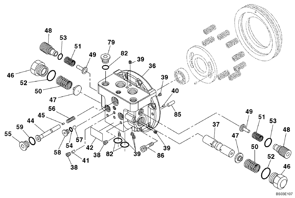 Схема запчастей Case CX135SR - (06-03) - MOTOR ASSY - PISTON (06) - POWER TRAIN