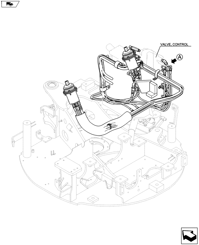 Схема запчастей Case CX27B ASN - (35.322.09) - CONTROL LINES, MAIN (NIBBLER AND BREAKER) (35) - HYDRAULIC SYSTEMS