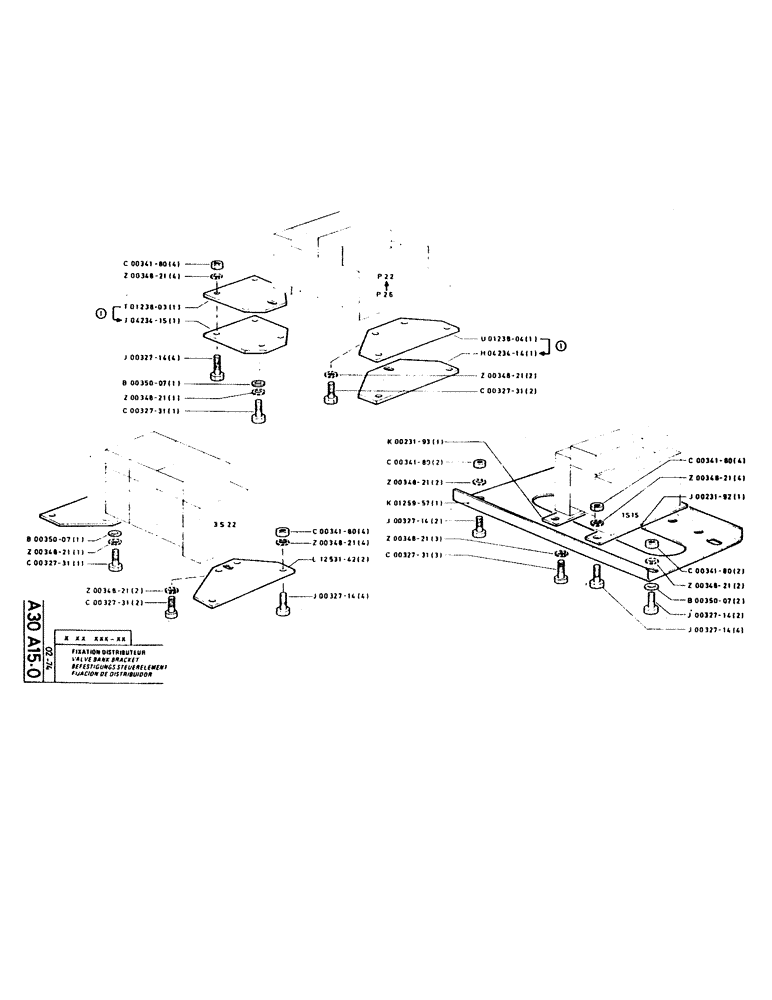 Схема запчастей Case GCK120 - (010) - VALVE BANK BRACKET 