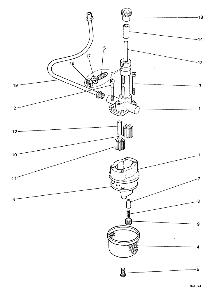 Схема запчастей Case 580F - (020) - ENGINE, OIL PUMP (10) - ENGINE