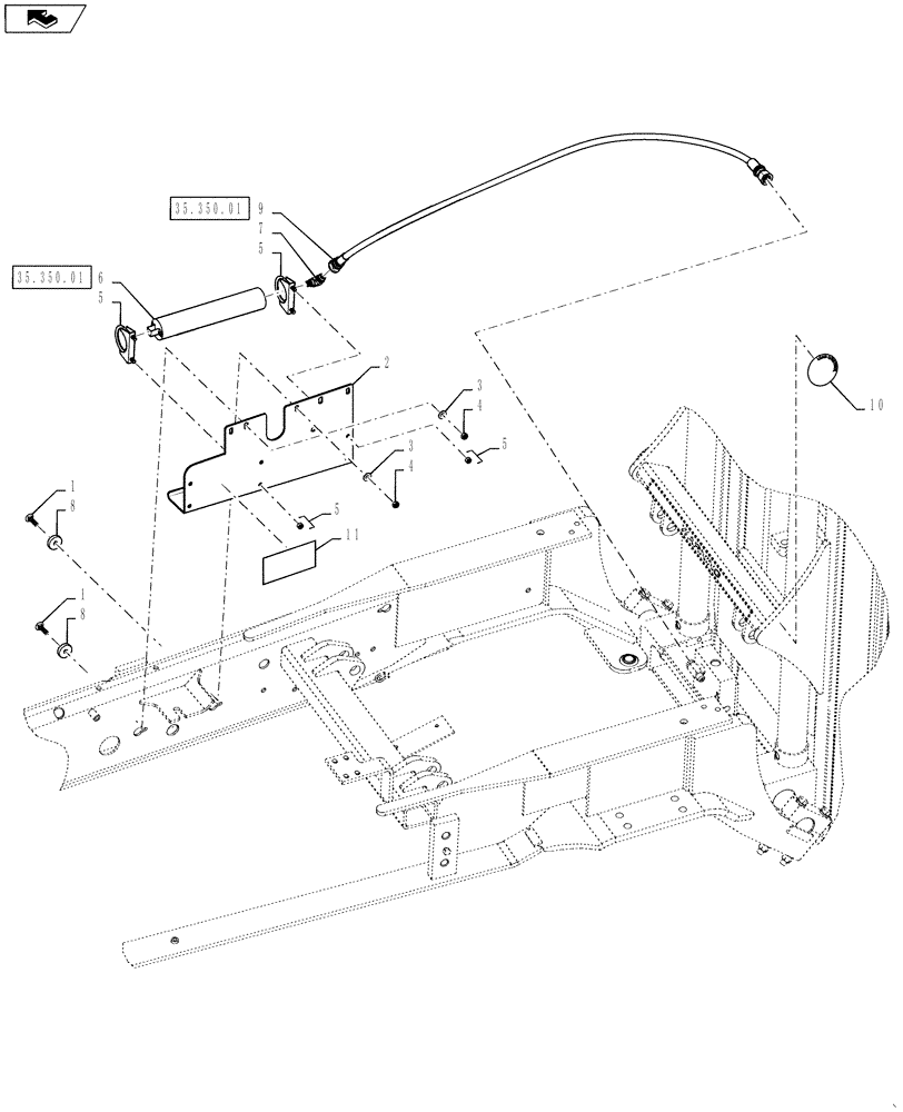 Схема запчастей Case 586H - (35.350.00) - HYDRAULIC LOAD CONTROL (35) - HYDRAULIC SYSTEMS