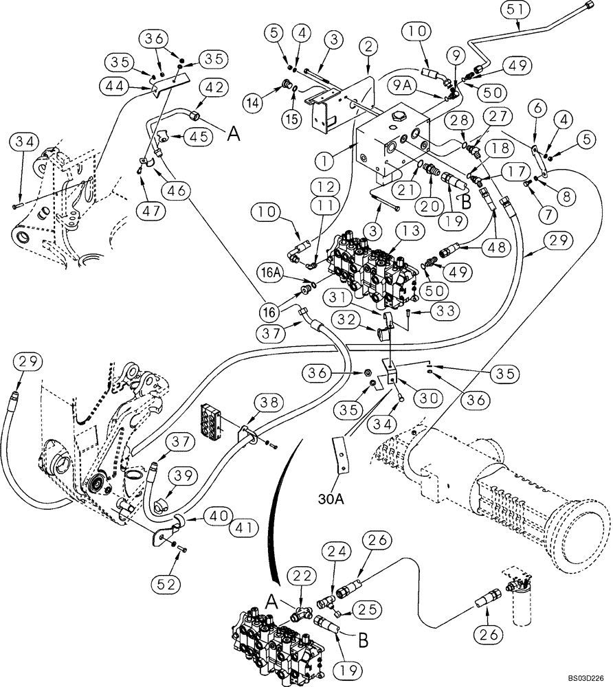 Схема запчастей Case 590SM - (08-18) - HYDRAULICS - BACKHOE AUXILIARY (08) - HYDRAULICS