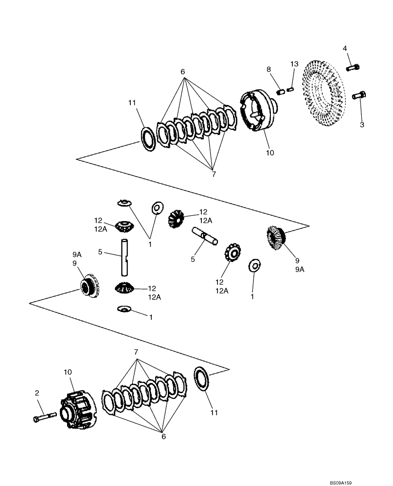 Схема запчастей Case 521D - (06-24C) - AXLE, REAR - DIFFERENTIAL (06) - POWER TRAIN