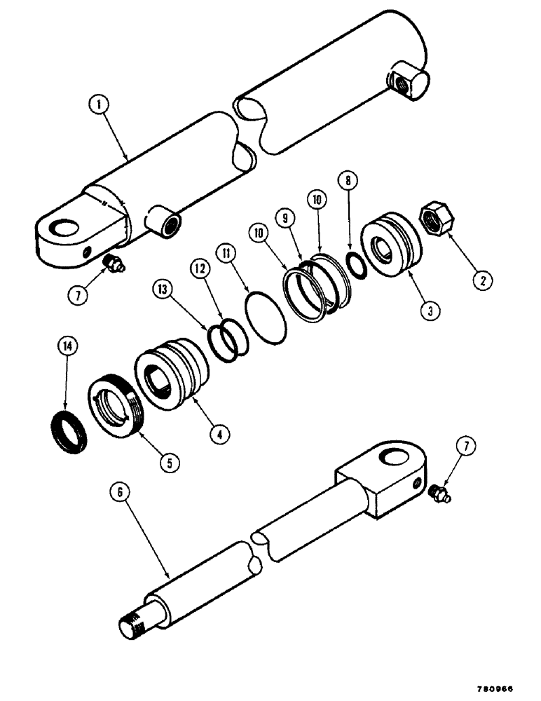 Схема запчастей Case D-70 - (42) - DIPPER AND BUCKET CYLINDER ASSEMBLY 