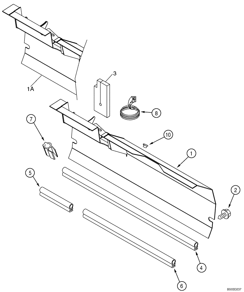 Схема запчастей Case 590SM - (09-38) - BAFFLE - PLATE (MODELS WITH AIR CONDITIONING) (09) - CHASSIS/ATTACHMENTS