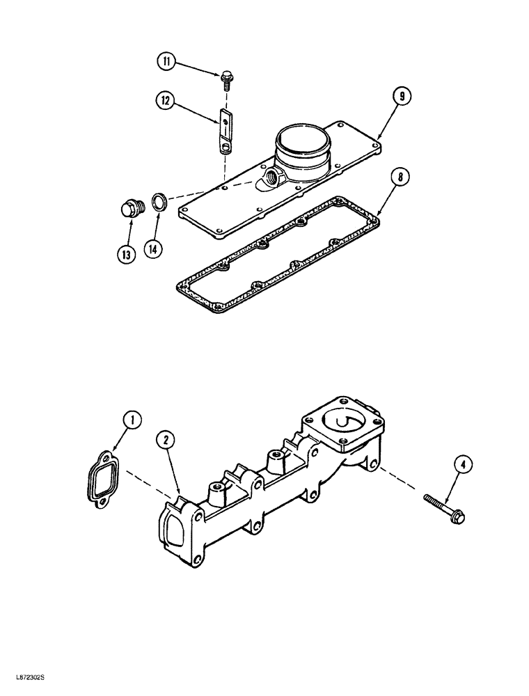 Схема запчастей Case 760 - (02-020) - MANIFOLDS, 4-390 ENGINE (10) - ENGINE