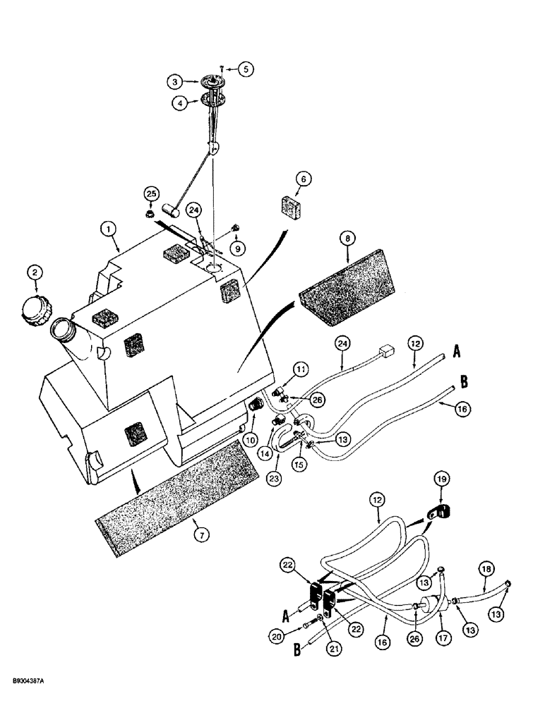 Схема запчастей Case 560 - (3-14) - FUEL TANK AND LINES (03) - FUEL SYSTEM