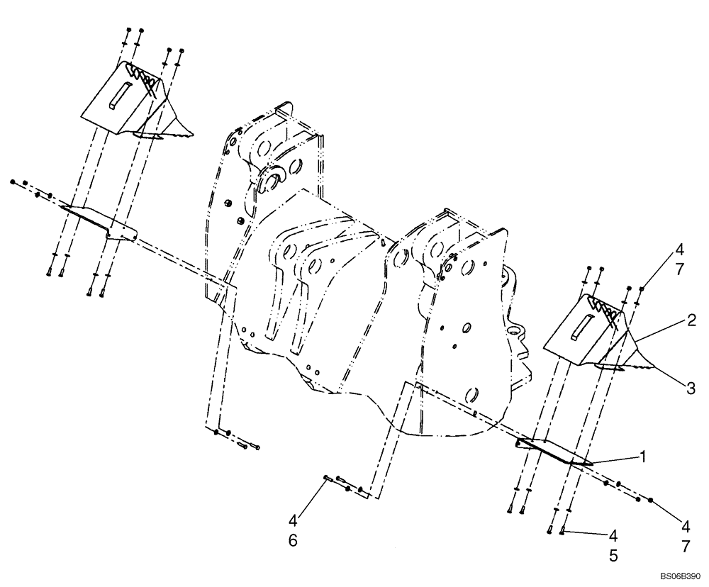 Схема запчастей Case 821E - (09-86) - WHEEL CHOCK - EUROPE ONLY (09) - CHASSIS