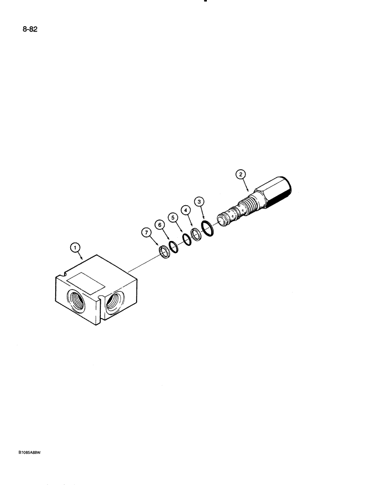 Схема запчастей Case 821 - (8-082) - PRESSURE REDUCING VALVE - L101927 (08) - HYDRAULICS