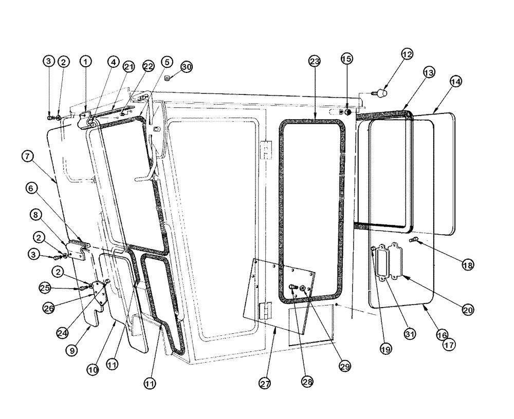 Схема запчастей Case 865 DHP - (9-058) - CAB - WINDOWS (CLOSED CAB) (09) - CHASSIS