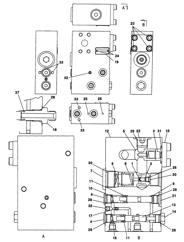 Схема запчастей Case CX350 - (08-225-00[01]) - SAFETY VALVE - OPTIONAL - 3-WAY (08) - HYDRAULICS