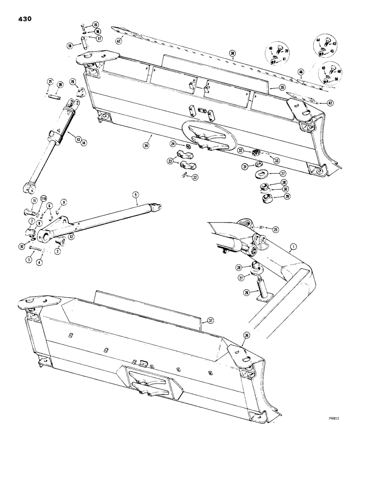 Схема запчастей Case 1150B - (430) - ANGLE TILT PITCH DOZER - MECHANICAL PARTS, DOZING BLADES & STRUT (05) - UPPERSTRUCTURE CHASSIS