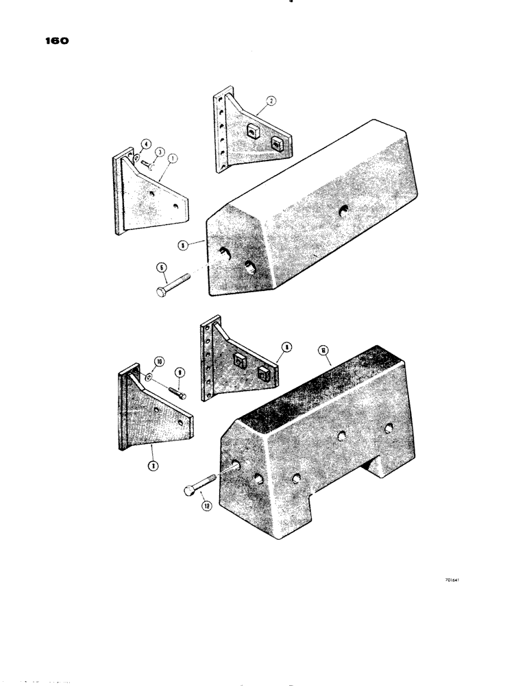 Схема запчастей Case 1150 - (160) - LOADER COUNTERWEIGHTS, COUNTERWEIGHT (2500 LBS.) (05) - UPPERSTRUCTURE CHASSIS