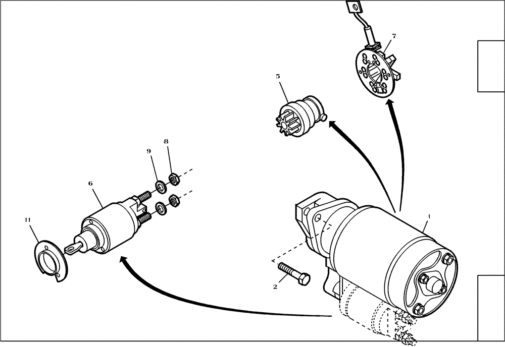 Схема запчастей Case 121E - (95.023[2984875001]) - STARTER MOTOR (10) - ENGINE
