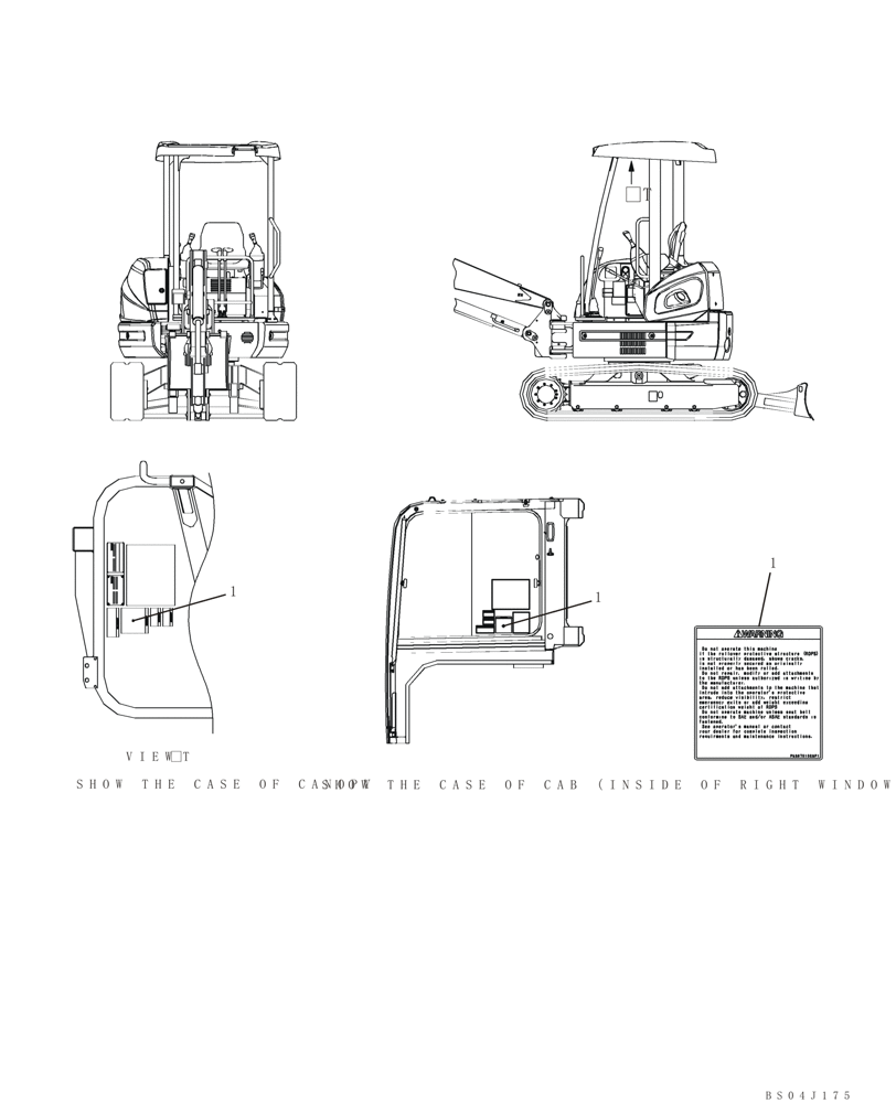 Схема запчастей Case CX36B - (961-19[1]) - DECALS (90) - PLATFORM, CAB, BODYWORK AND DECALS