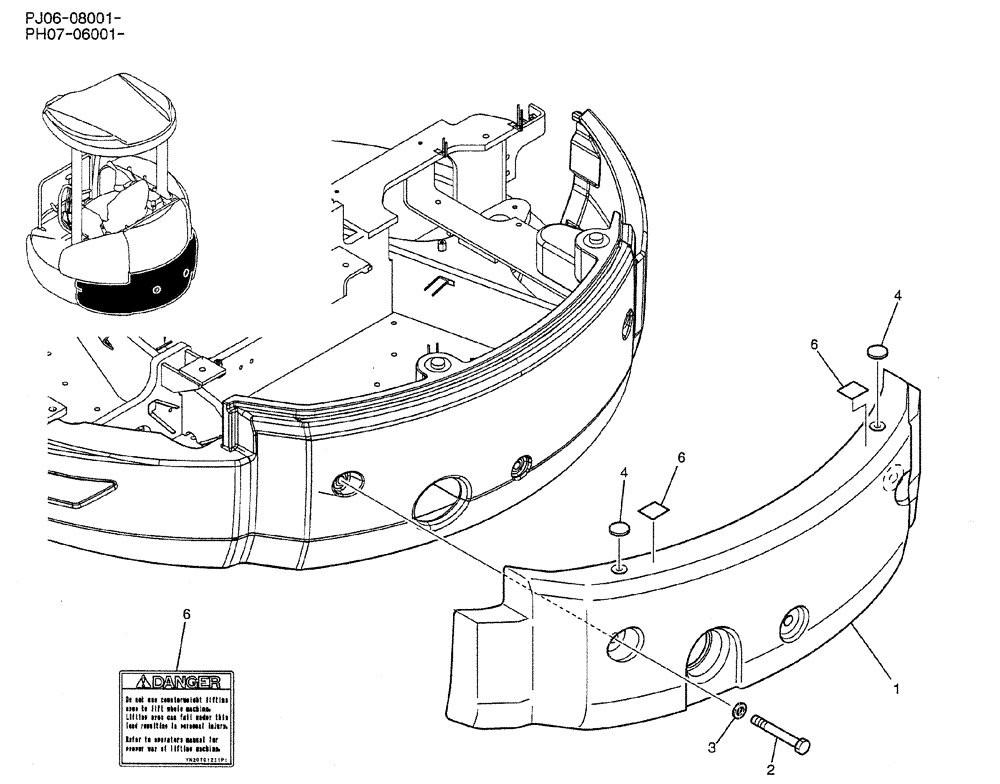 Схема запчастей Case CX50B - (05-001) - COUNTERWEIGHT ASSY (GAIN) (PH60C00013F2) OPTIONAL PARTS