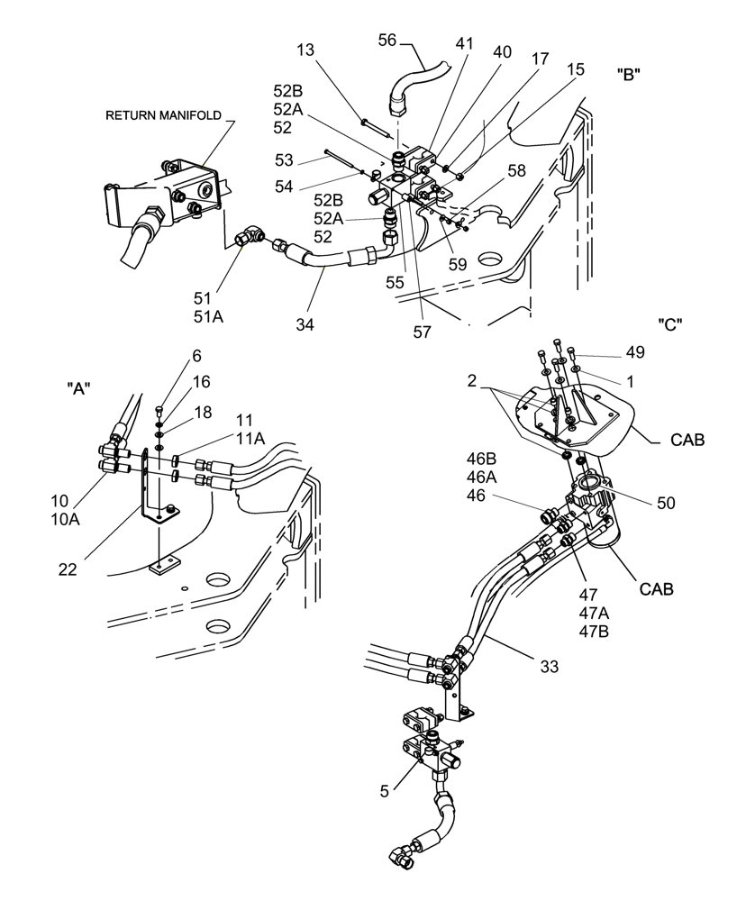 Схема запчастей Case 821E - (05-10) - STEERING, STANDARD - HYDRAULICS - CYLINDER (05) - STEERING