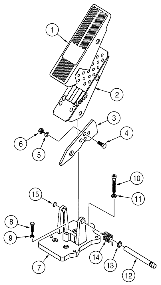 Схема запчастей Case 621D - (07-02) - BRAKE - PEDALS (07) - BRAKES