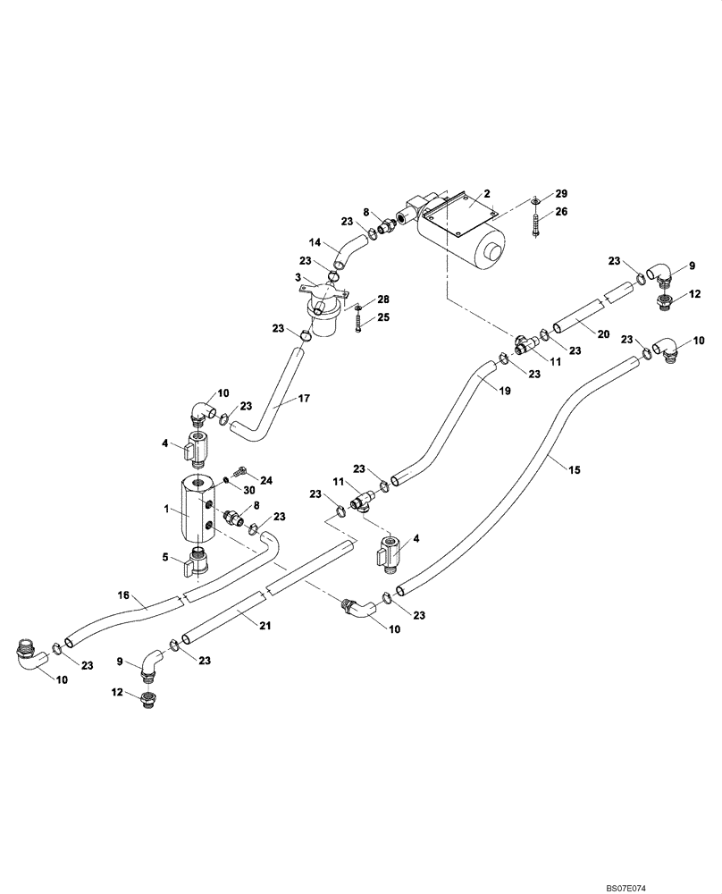 Схема запчастей Case DV204 - (12-94/124[02]) - DRUM SPRINKLIK SYSTEM (GROUP 94/124) (09) - CHASSIS/ATTACHMENTS