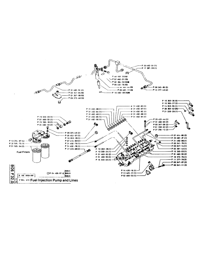 Схема запчастей Case 220CKS - (25) - FUEL INJECTION PUMP AND LINES (01) - ENGINE