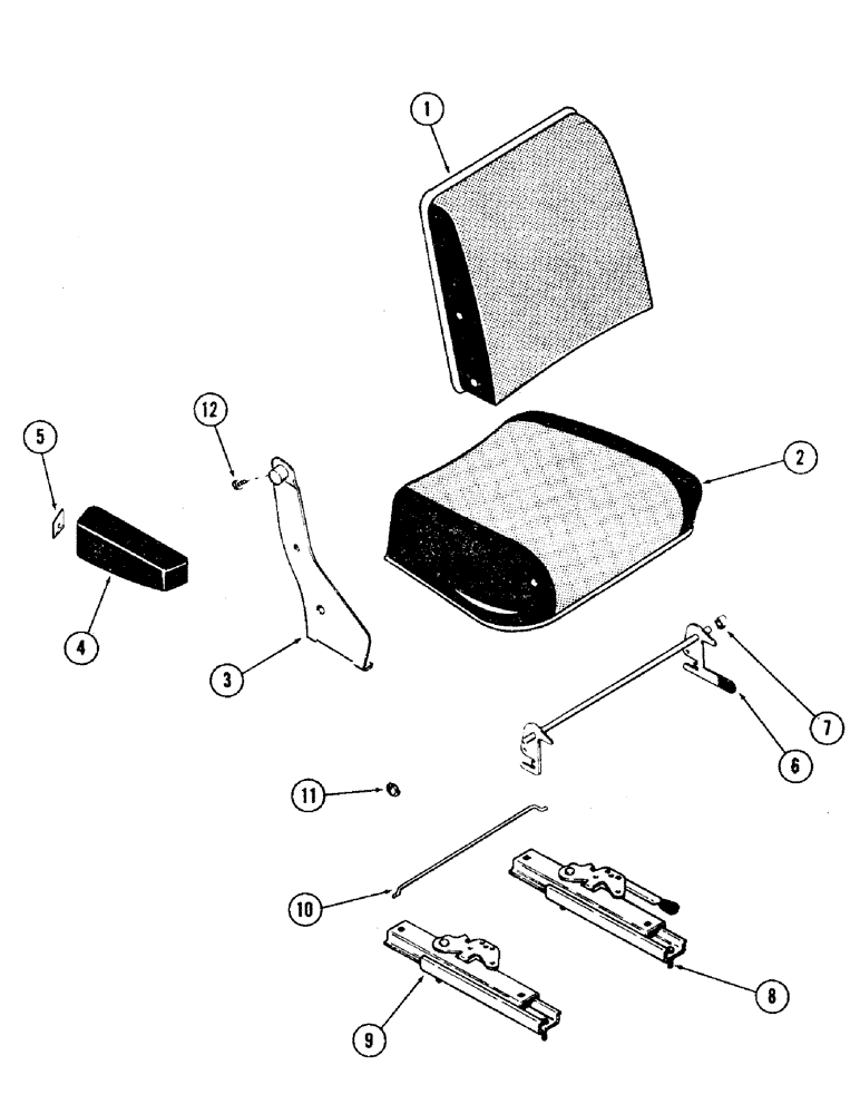 Схема запчастей Case 35 - (048) - OPERATORS SEAT ASSEMBLY (90) - PLATFORM, CAB, BODYWORK AND DECALS