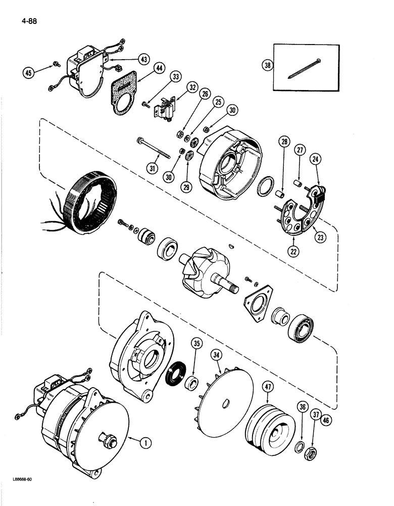 Схема запчастей Case 1080B - (4-088) - R36587 ALTERNATOR (04) - ELECTRICAL SYSTEMS