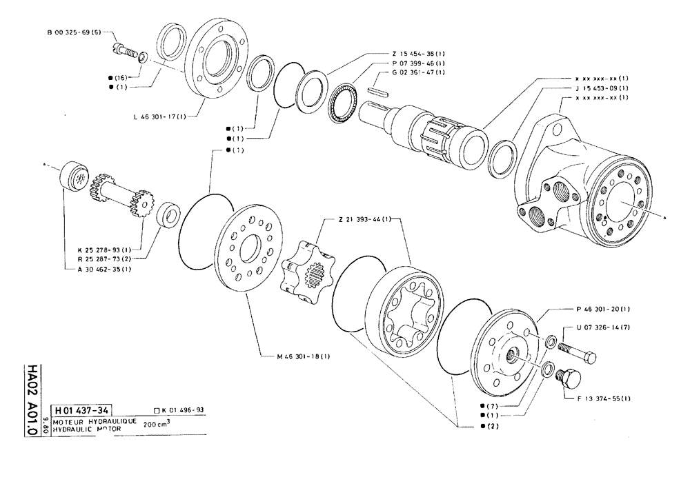 Схема запчастей Case 75C - (HA02 A01.0) - HYDRAULIC MOTOR - 200 CM³ (07) - HYDRAULIC SYSTEM