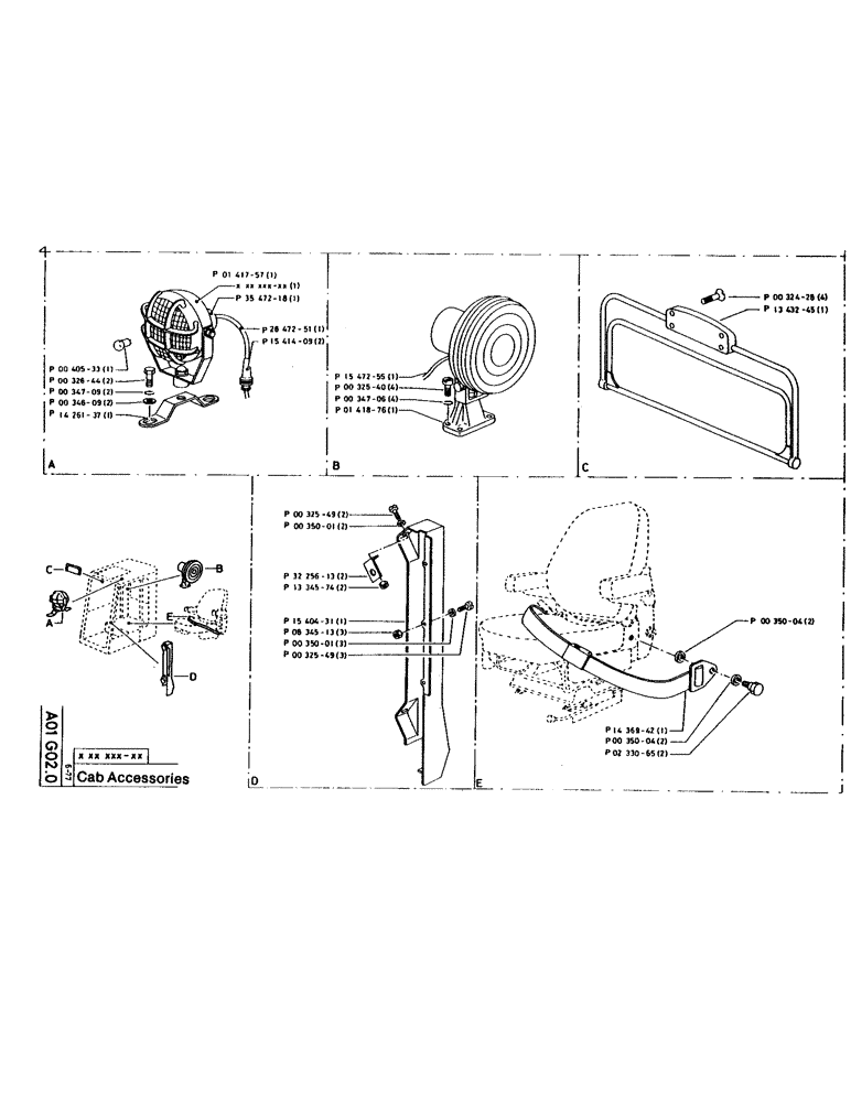 Схема запчастей Case 160CL - (03) - CAB ACCESSORIES (05) - UPPERSTRUCTURE CHASSIS