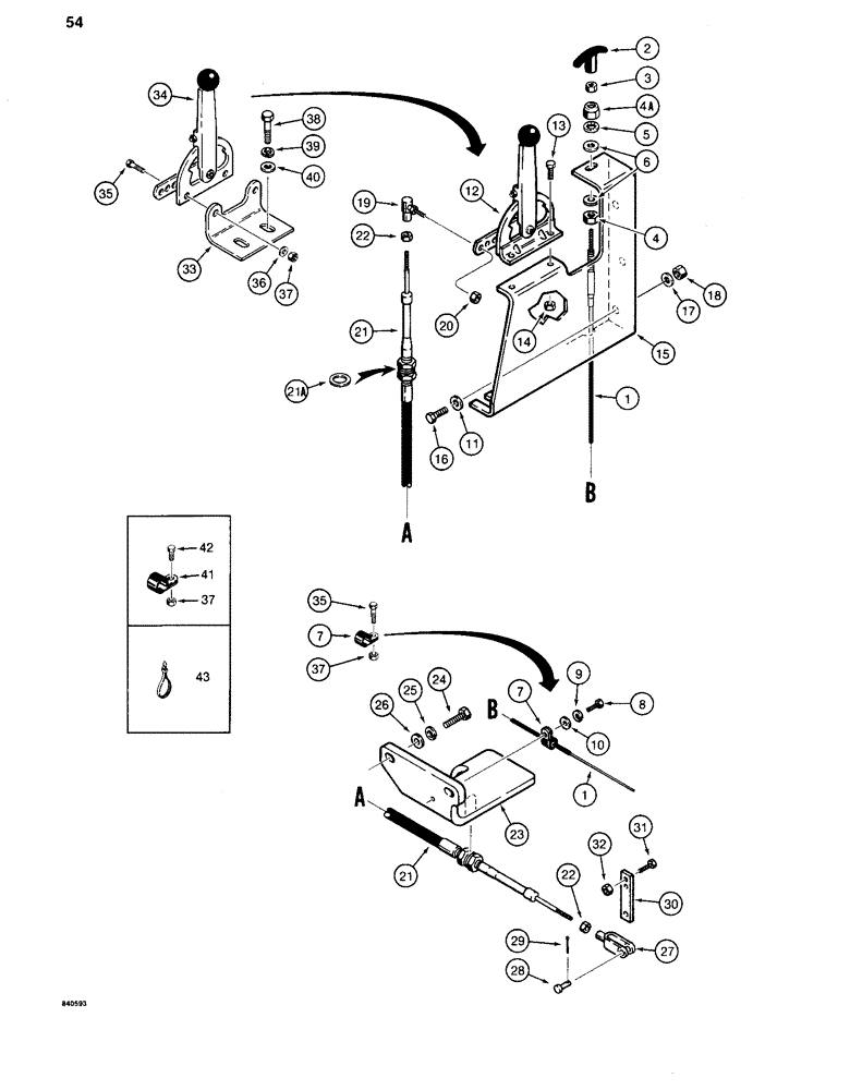 Схема запчастей Case 880C - (054) - THROTTLE AND FUEL SHUTOFF CONTROLS (02) - FUEL SYSTEM