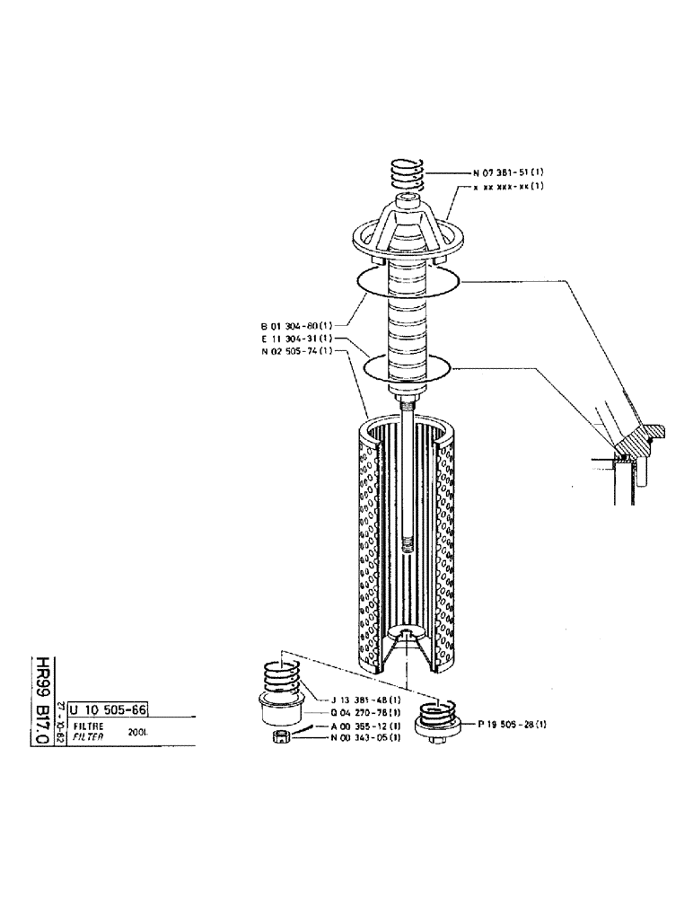 Схема запчастей Case 220 - (B-079) - FILTER (07) - HYDRAULIC SYSTEM