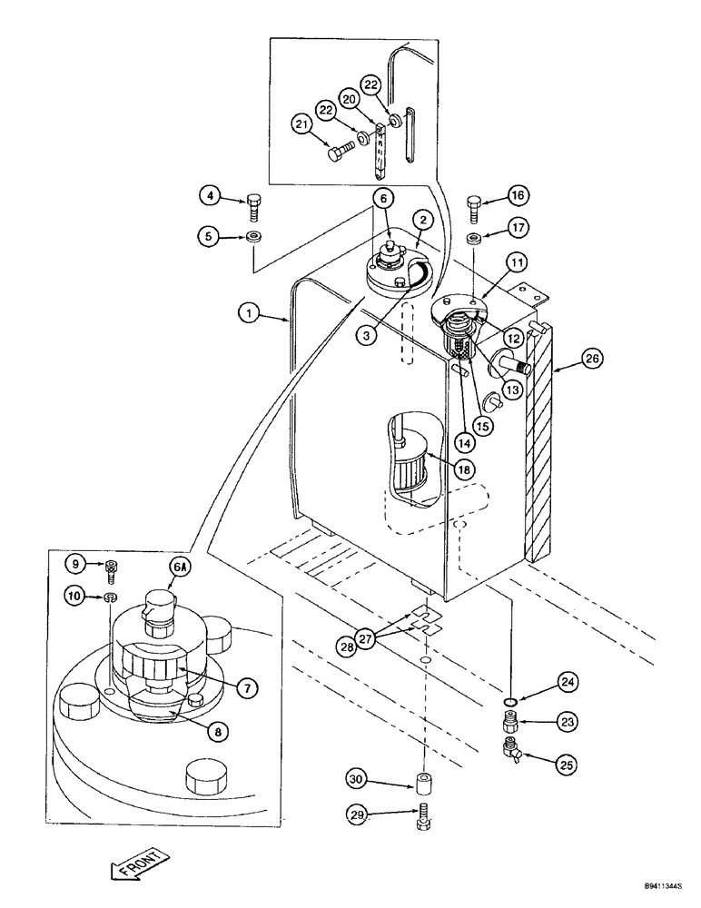 Схема запчастей Case 9010B - (8-002) - HYDRAULIC RESERVOIR (08) - HYDRAULICS