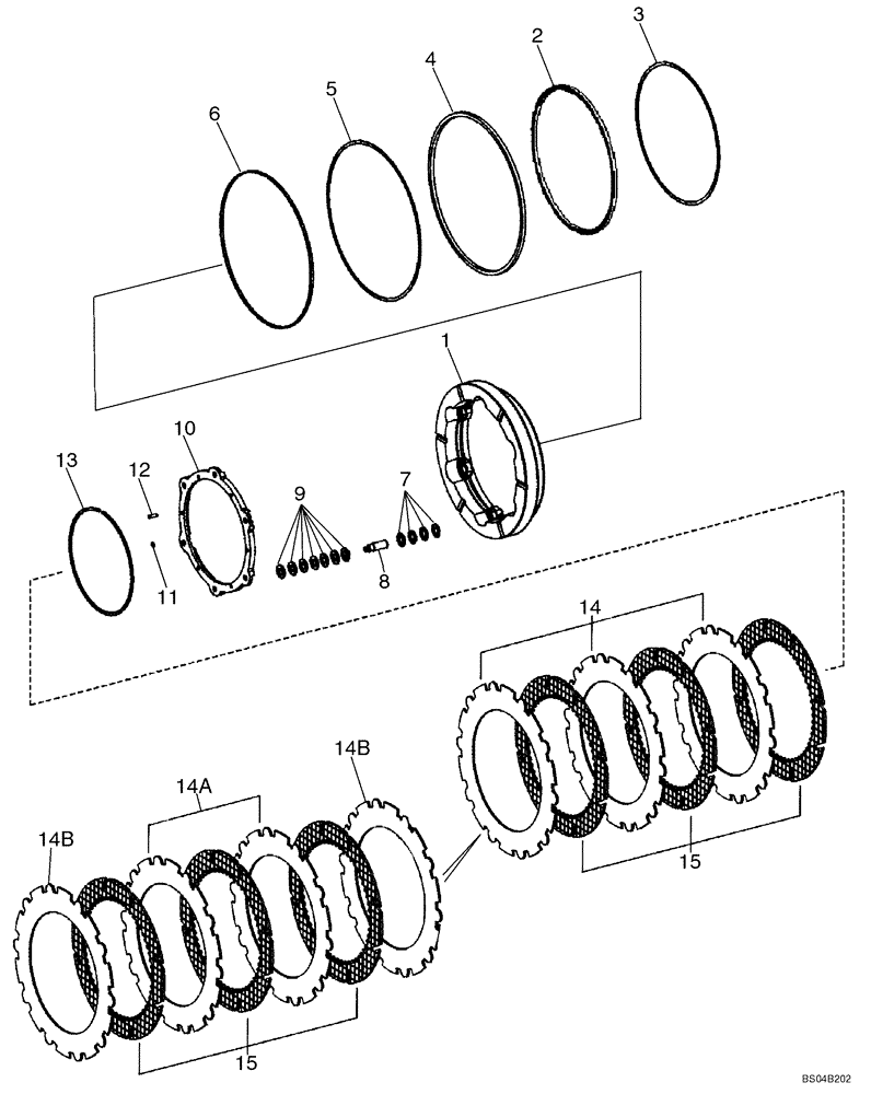 Схема запчастей Case 521D - (06-24D) - AXLE, REAR - BRAKE (06) - POWER TRAIN