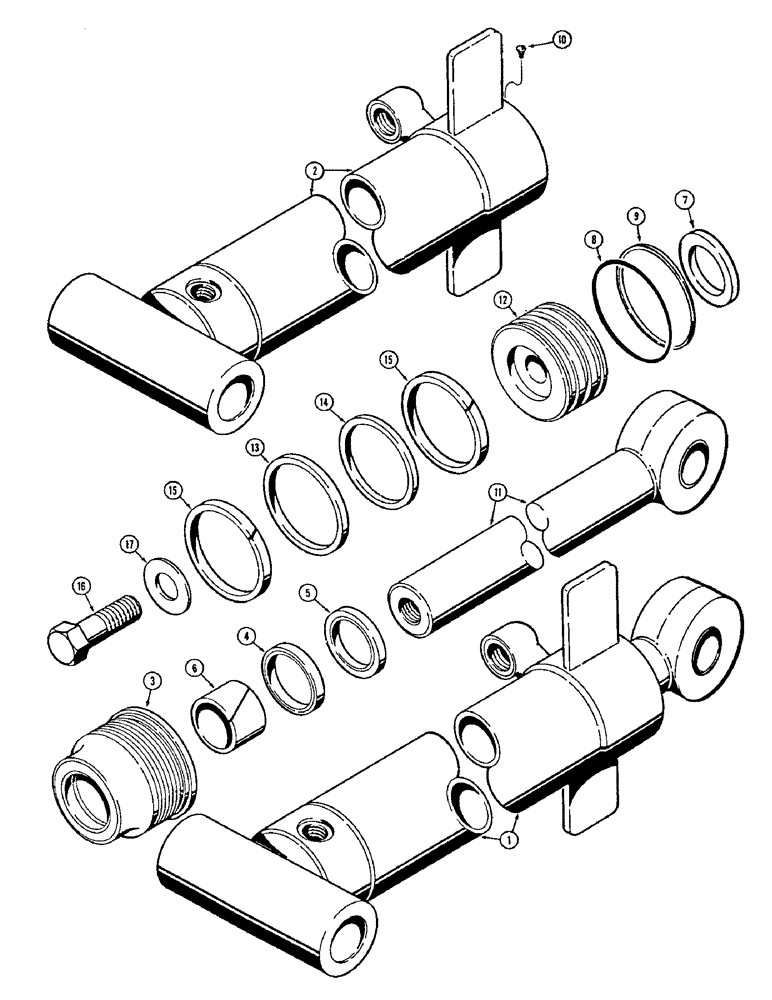 Схема запчастей Case 880 - (275A) - G101263 BACKHOE DIPPER EXTENSION CYLINDER, WITH ONE PIECE PISTON (07) - HYDRAULIC SYSTEM