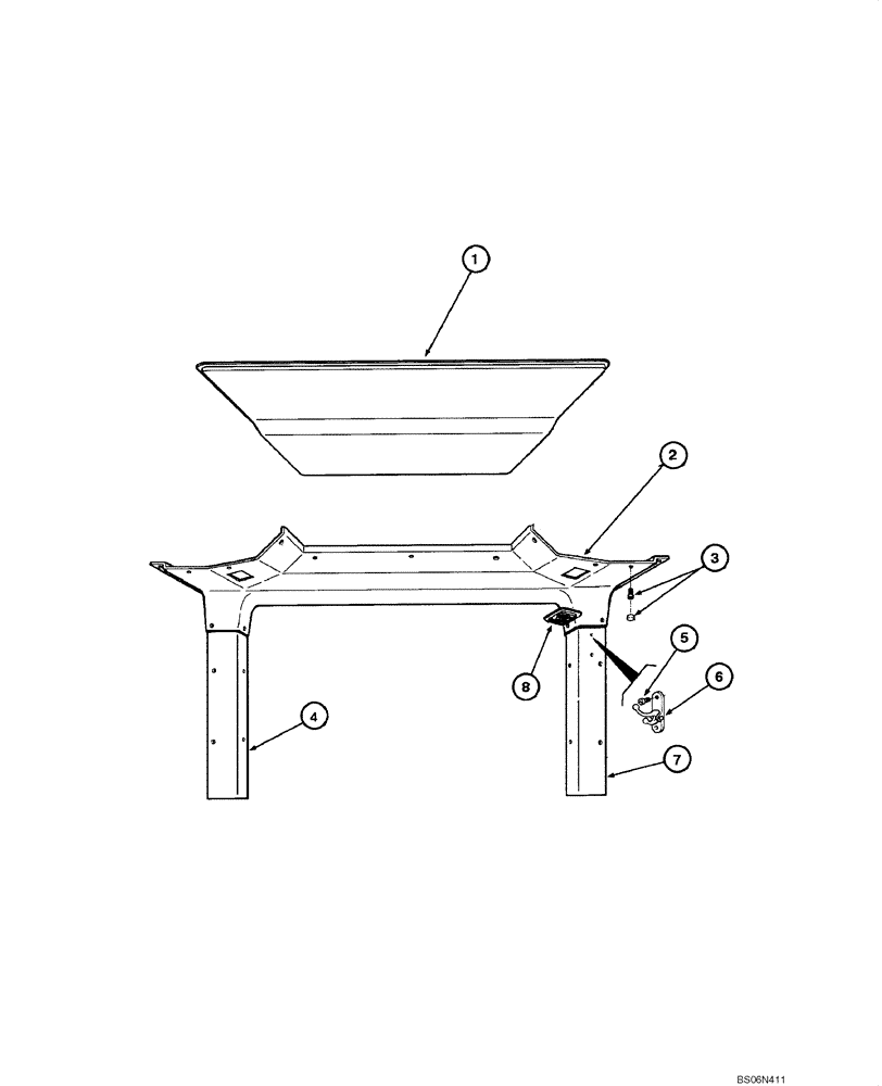 Схема запчастей Case 845 - (09.40A[00]) - CAB - ROOF UPHOLSTERY (CLOSED CAB) (SN 4AF03020 - ) (09) - CHASSIS