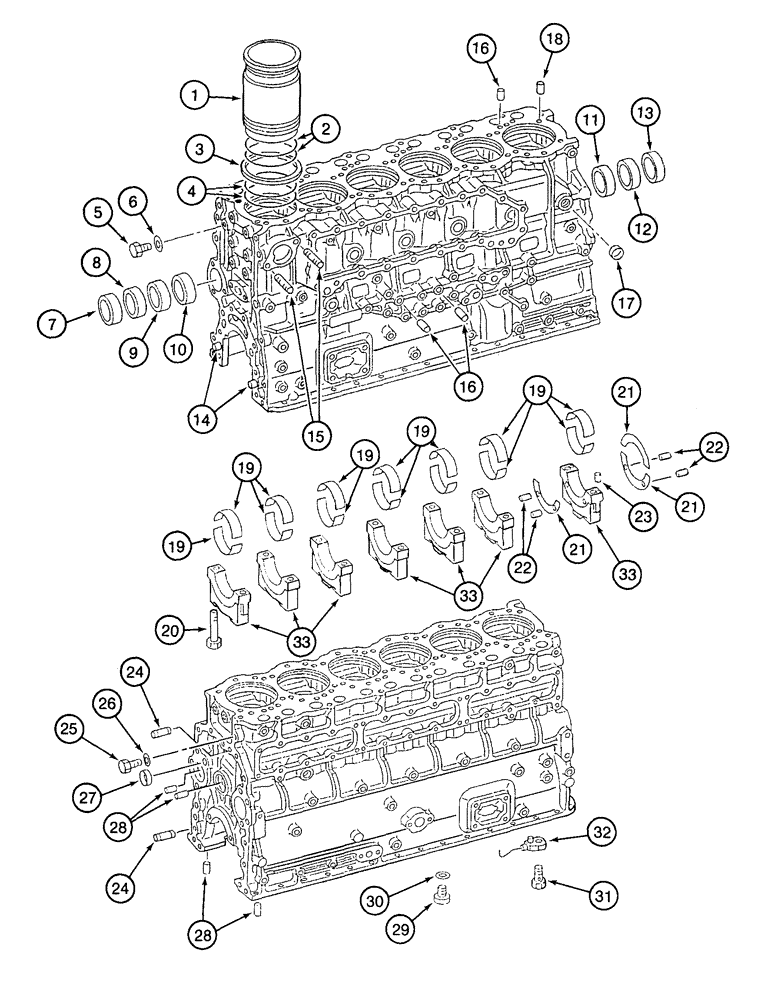 Схема запчастей Case 9060 - (2-42) - CYLINDER BLOCK ASSEMBLY (02) - ENGINE